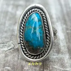 ナバホ ロビンツォーシー RT刻印 ペンダントトップ 大ターコイズ シルバー 美品 Robin Tsosie ナバホ族 ペンダント ローンマウンテン