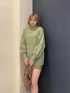 EMODA コンビゲージバルキーニット グリーン