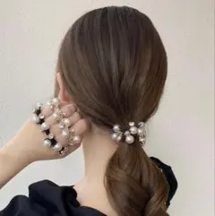 3セットパール ヘアゴム シュシュ 韓国風 高見え ヘアアクセ まとめ髪