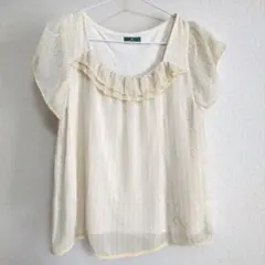 エニィスィス フリル付き 半袖 ブラウス カットソー