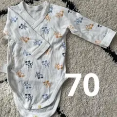 ユニクロ　犬柄長袖 ボディスーツ 70