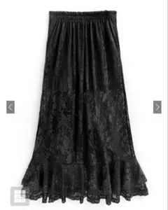アシンメトリーレースロングスカート GRL