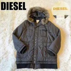 美品✨DIESEL 希少サイズ ファー付き モッズコート ブルゾン リブ 黒
