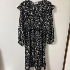 Hudson honey フリル襟花柄ワンピース　Lサイズ