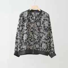 TRUBE 新品 フラワー プリント ジップ ノーカラージャケット カジュアル