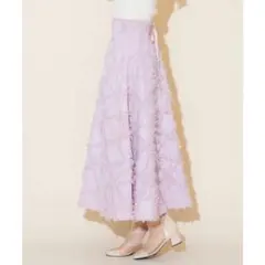 今月破棄【1回着用】ウィルセレクション フェザージャガードフレアスカート ピンクのサムネイル