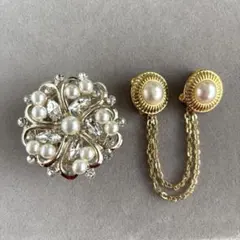 パール　ブローチ　2点セット フォーマル
