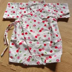 さくらんぼ柄 半袖甚平ロンパース 80