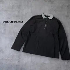 COMME CA ISM コムサイズム　長袖ポロシャツ　ギンガムチェック　L