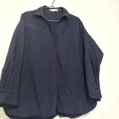 AMERICAN HOLIC ネイビー 九分袖シャツ Lサイズ