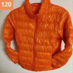 ウルトラライトダウンジャケット120cmオレンジ太陽キッズUNIQLOユニクロ橙