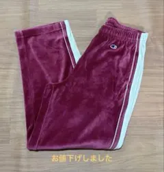 【Champion×thisisneverthatコラボ】ベロアパンツ(プラム)