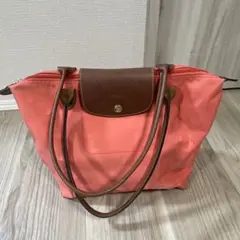 Longchamp コーラルピンク トートバッグ