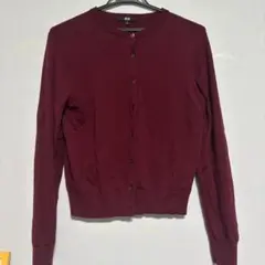 【UNIQLO】メリノウールカーディガン　RED Mサイズ