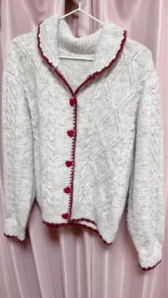【SHEIN】ハートボタン　ニット　カーディガン