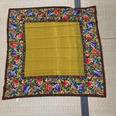 KENZO 花柄 大判スカーフ 黄色茶系