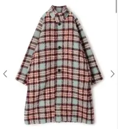 CABaN ウールロービングチェック スタンドカラーコート