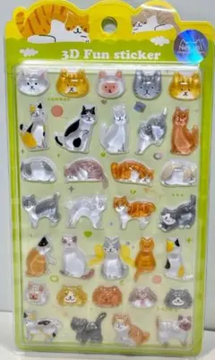 nekoni 韓国限定　シール3D ネコ　ねこ　ぷっくり　立体　硬いシール