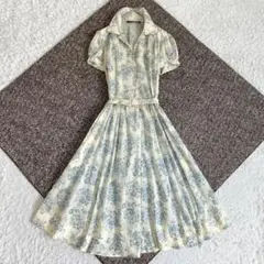 極美品✨ラルフローレン シャツワンピース ロング ベルト フレア 花柄 洗える