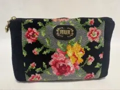 FEILER フェイラー 花柄 ポーチ ストラップ付き - メルカリ