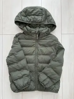 UNIQLO フード付きダウンコート 110 カーキ