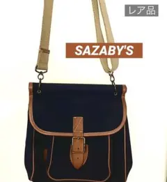 【ヴィンテージ】SAZABY／サザビーズ革ベルトショルダーバッグ鞄　ネイビーのサムネイル