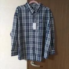 ESTACOT チェック柄 長袖シャツ バックプリント
