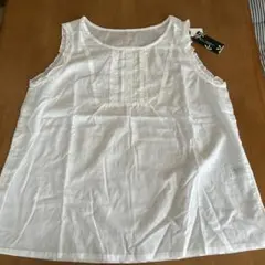 green nout ノースリーブトップス ホワイト　サイズ15号 XL