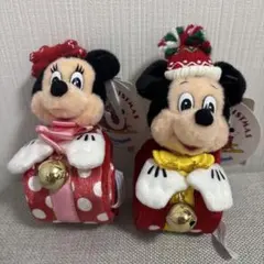 【新品未使用】ディズニー　ぬいぐるみバンド　ミッキー　ミニー　レトロ　クリスマス