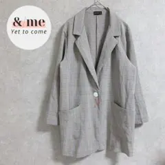 美品　SPICAスピカ　シャツジャケット　ロング テーラード　総柄　チェック