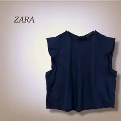 ZARA ザラ ブラウス フレンチスリーブ 刺繍 コットン トップス コンパクト