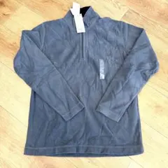 ★新品★OLD UNIQLO マイクロフリースハーフジップT ダークグレー