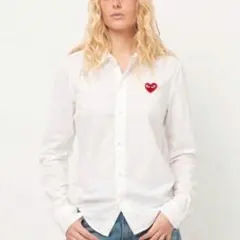 極美品　PLAY COMME des GARCONS 長袖シャツ ホワイトのサムネイル