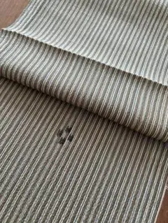 着物はぎれ 細ストライプ カーキ 1枚 C480