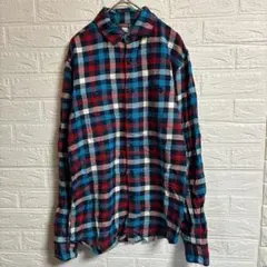海外古着♡EXPRESS【S】赤青白チェック柄 長袖シャツのサムネイル