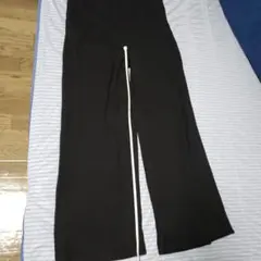 リブニットパンツ ワイドパンツ