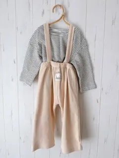 男の子 女の子 トップス ボトムス 2点セット サス付パンツ 90