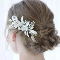 結婚式　前撮り　髪飾りアクセサリーボリュームパールシャワー結婚式　花嫁