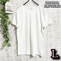【BANANA REPUBLIC】トップス　L　Tシャツ　無地　ホワイトのサムネイル