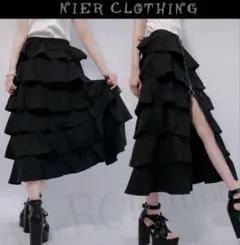 NieR 6段フリルDOUBLE ZIP LONG SKIRT