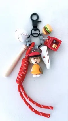 じゃらじゃらキーホルダー スヌーピー ガチャ詰めポーチ ベースボール パティ