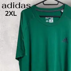 adidas アディダス 半袖Tシャツ グリーン 2XLサイズ ロゴ入り