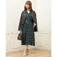 【定価より71％オフ！】INGNI 緑 グリーン 花柄 ワンピース 長袖