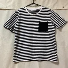 ★送料無料 インヘリット ボーダー半袖ポケットTシャツ L 中古美品★