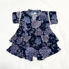 apres les cours 【90】　甚平　あじさい　女の子　フリル付き