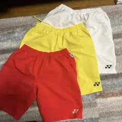 YONEX 赤 白 黄色 3枚セットショートパンツ JP S