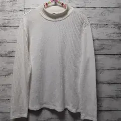 DECOY　 ケーブル編み風ハイネック サマーニット　アイボリー　L