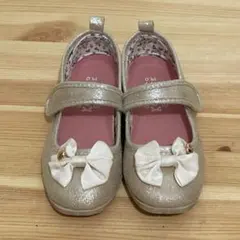 19cm フラットパンプス 舞台 発表会 キラキラ 結婚式 ゴールド シルバー