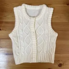 アイボリー ベビーベスト 50-70cm