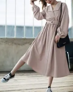 GRL ベルト付きロングシャツワンピース 新品